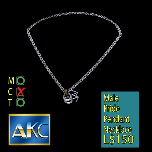 AKC Male Pride Silver Necklace Jewelry Box