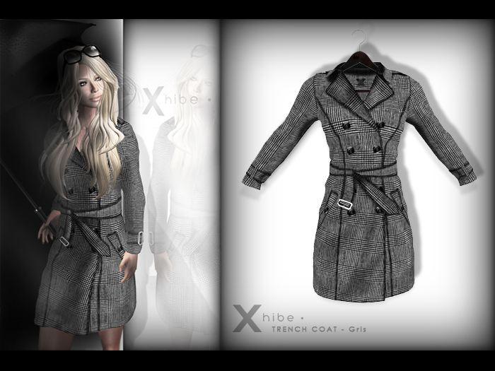 X . h i b e - Trench Coat Gris . 