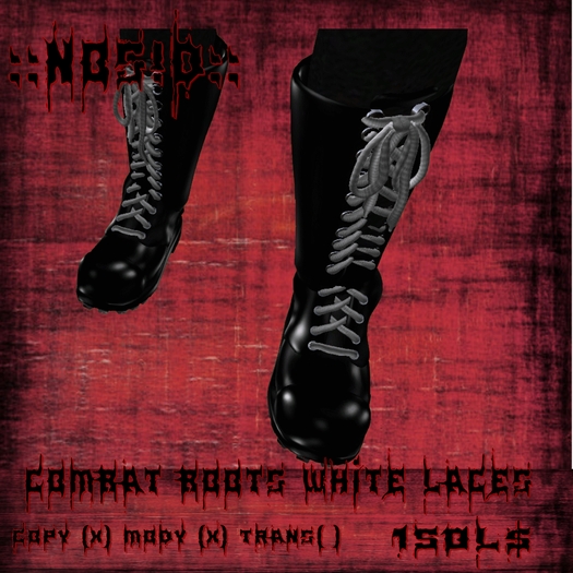 ::NOS!ID:: Combat Boots White Laces Boxed!