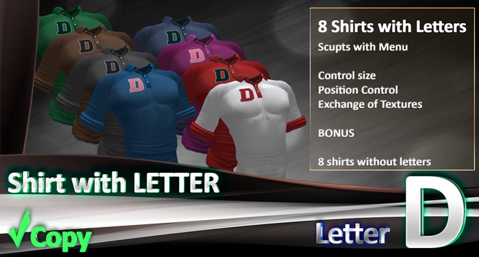 *AGS-LUX*Polo Shirt with LETTER - (D)