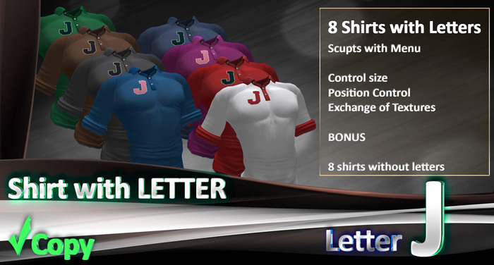 *AGS-LUX*Polo Shirt with LETTER - (J)