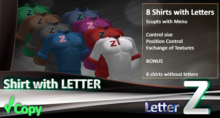 *AGS-LUX*Polo Shirt with LETTER - (Z)