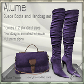 ALUME SUEDE MESH Boots and Hanbag SET 
