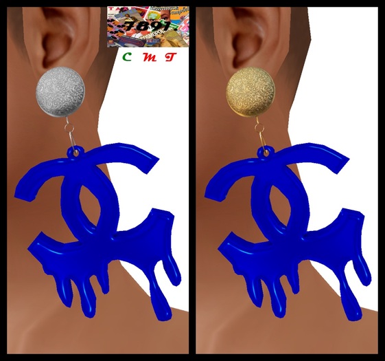 [7891.] - Slime Earrings - Blue (W\Resize)