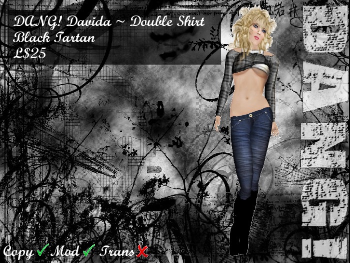 DANG! Davida ~ Double Shirt Black Tartan