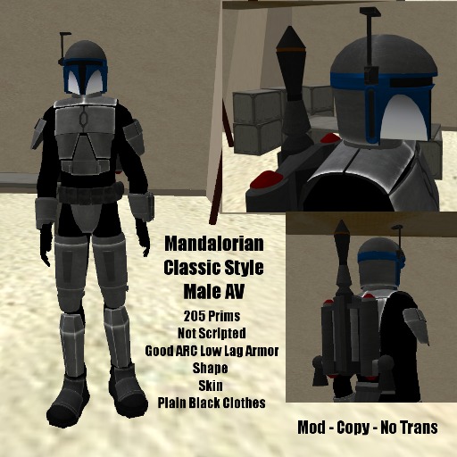 Free Classic Mandalorian Male Avatar 