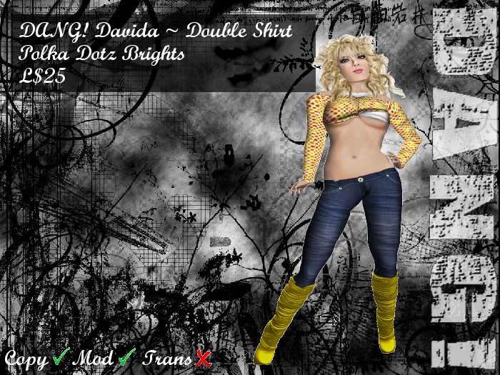 DANG! Davida ~ Double Shirt Polka Dotz Brights