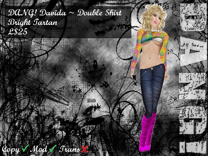 DANG! Davida ~ Double Shirt Bright Tartan