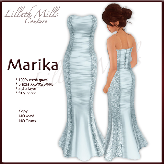 LMC Marika - fully Rigged Mesh Gown - Ice