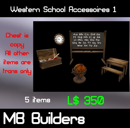 Second Life Marketplace Western School Accessoires 1