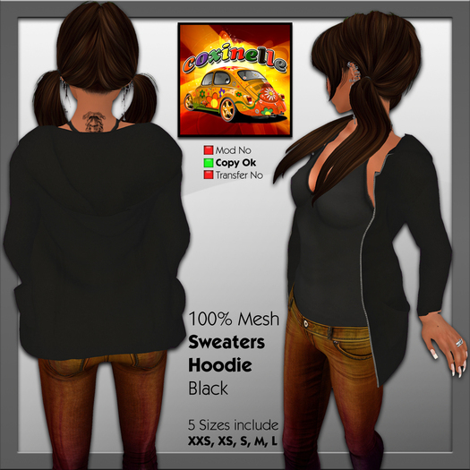Coxi - MESH - Women Sweater Hoodie - Black