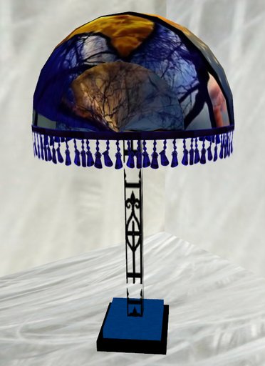 Art Deco Wrought Iron Stained Art Glass Lamp 5