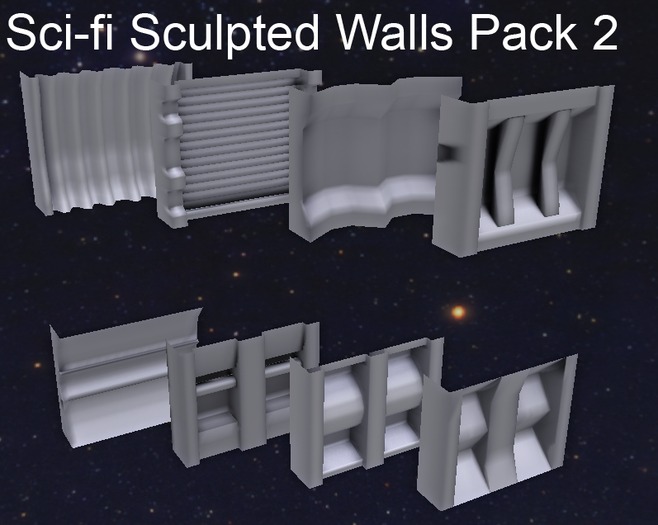 Sculpted Sci-fi Wall Pack 2