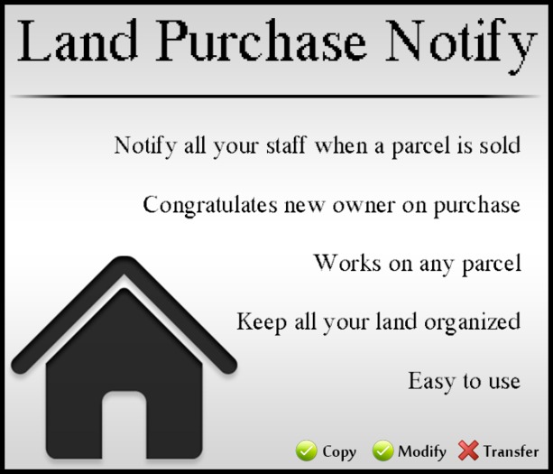 Land Purchase Notifier