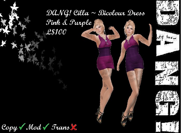DANG! Cilla ~ Bicolour Dress ~ Pink & Purple