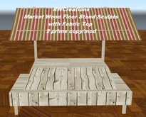 Market Wood Floor Stand Sculpt with Fabric Top 2 prims copy/mod (boxed) 