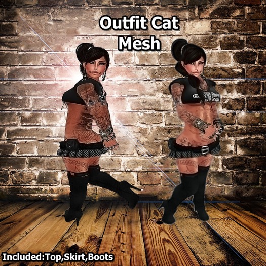 Outfit  Cat Bad black and Gray