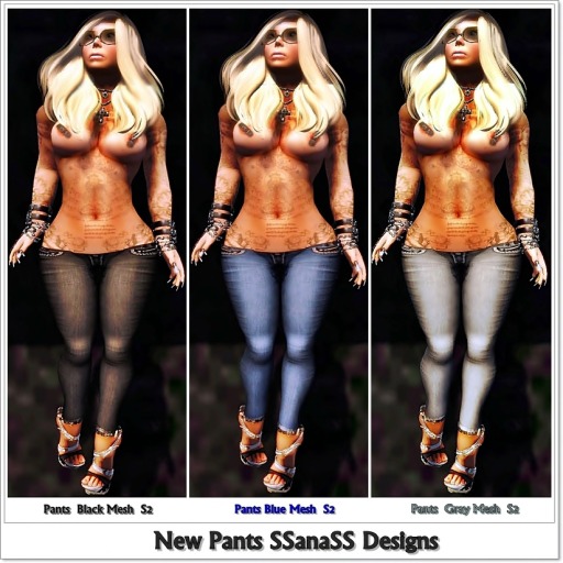 Pack 3 collor pants mesh