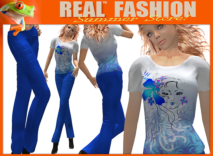 "Refreshing" tshirt and pants set BLUE - Mesh