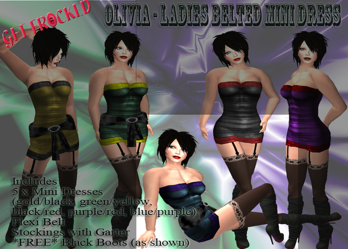 OLIVIA - Belted Mini Dress BLUE/PURPLE