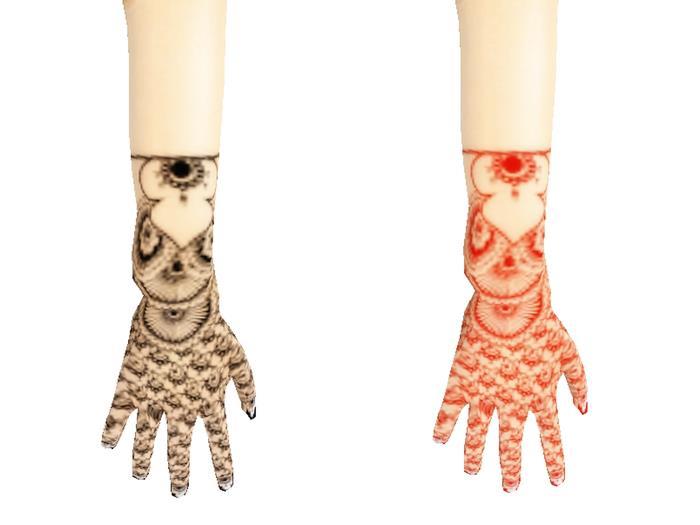 -Tintable- Henna Hand Tattoo V3 -Palms-