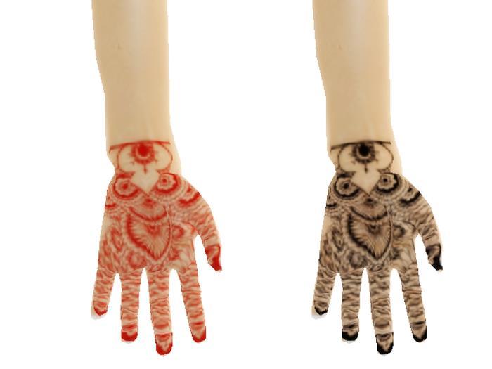 -Tintable- Henna Hand Tattoo V4