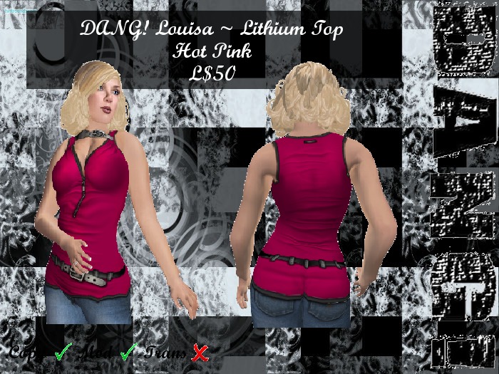 DANG! Louisa ~ Lithium Top ~ Hot Pink
