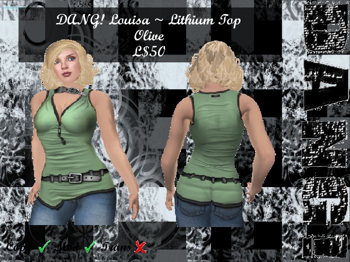 DANG! Louisa ~ Lithium Top ~ Olive