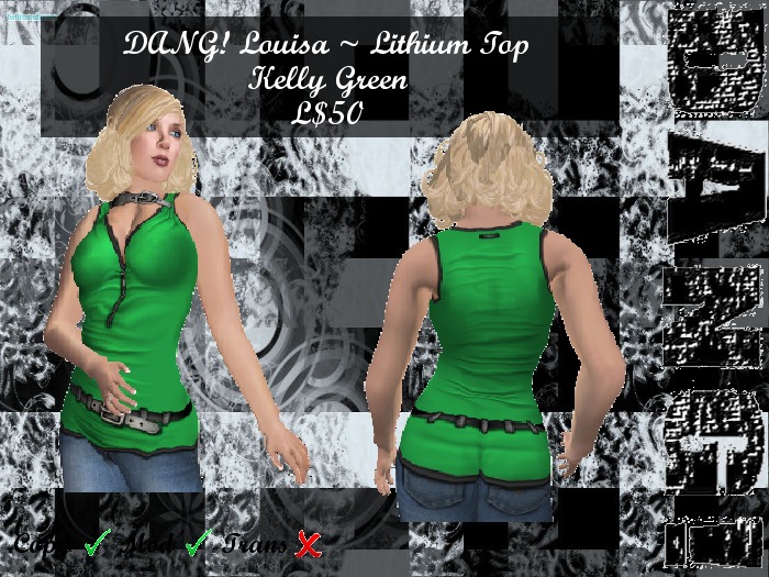 DANG! Louisa ~ Lithium Top ~ Kelly Green