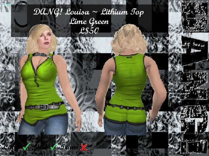 DANG! Louisa ~ Lithium Top ~ Lime Green