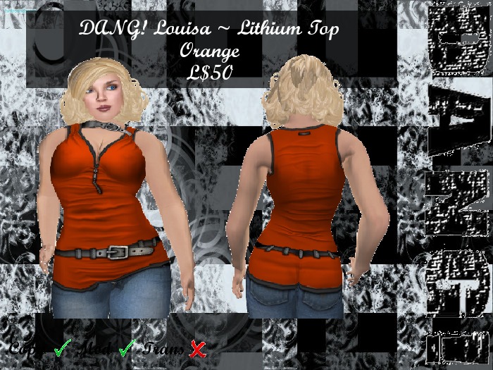 DANG! Louisa ~ Lithium Top ~ Orange