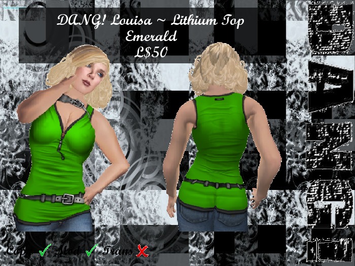 DANG! Louisa ~ Lithium Top ~ Emerald