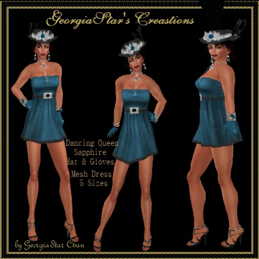 GSC Dancing Queen Blue Mesh Dress