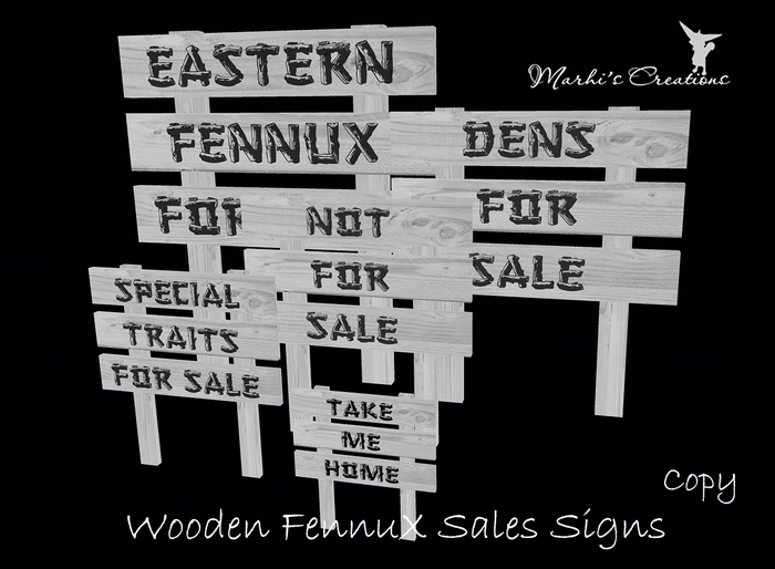 NEW! FennuX Sales Signs White Wood