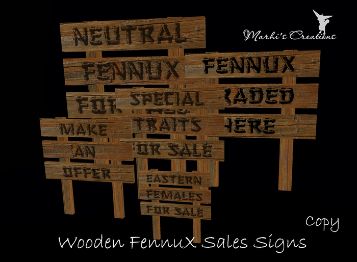 NEW! FennuX Sales Signs Dark Wood