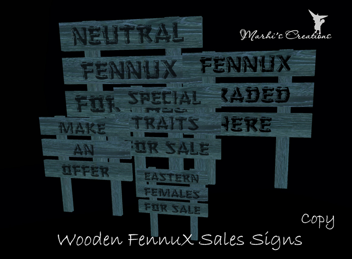NEW! FennuX Sales Signs Blue Wood