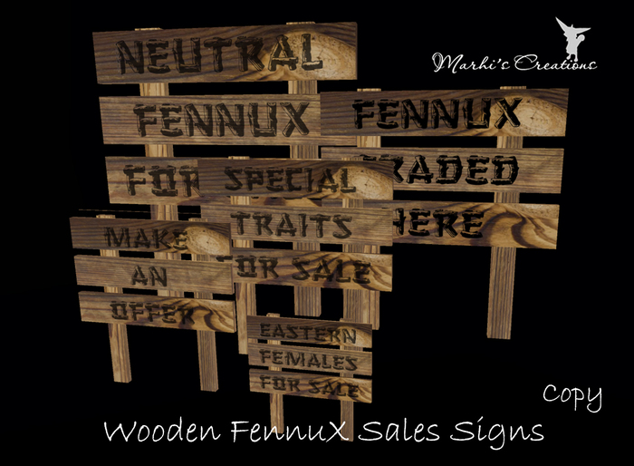 NEW! FennuX Sales Signs Grained Wood