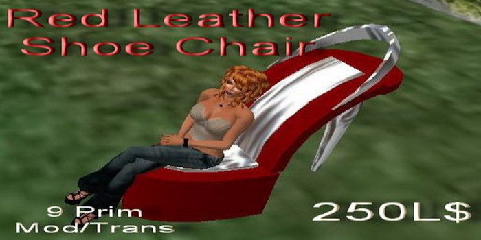** Price Reduction ** Red Leather Shoe Chair v2.0