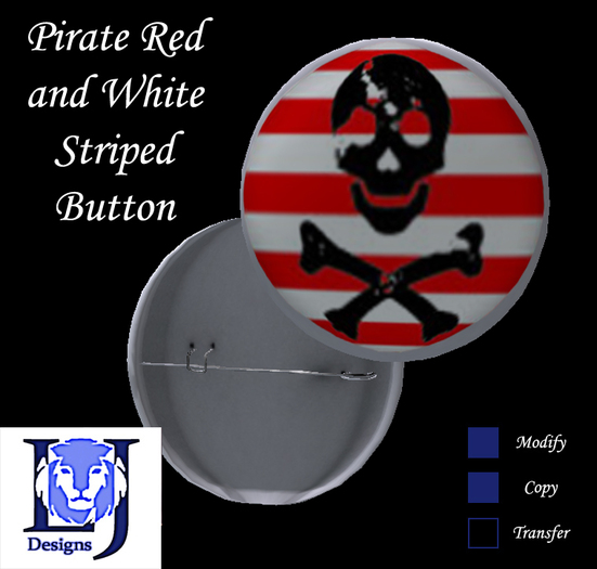 Skull Red and Black Button- Boxed