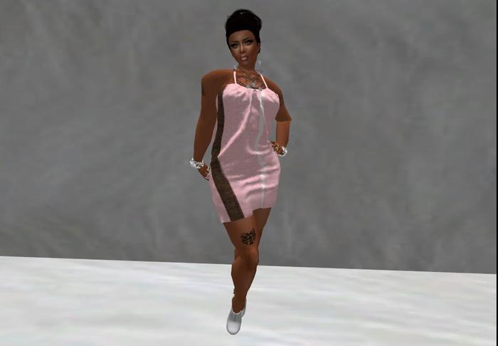 Mesh Pink Candy Halter Dress