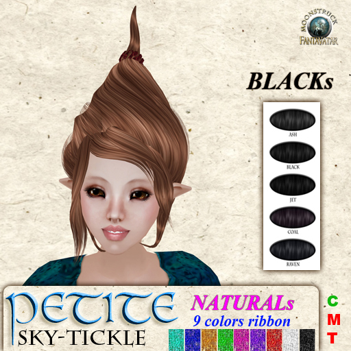 !! FANTAVATAR !! Petite - Sky-tickle BLACK s Hair F&M PET