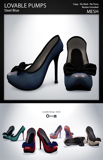 The Secret Store - Lovable Pumps - Steel Blue