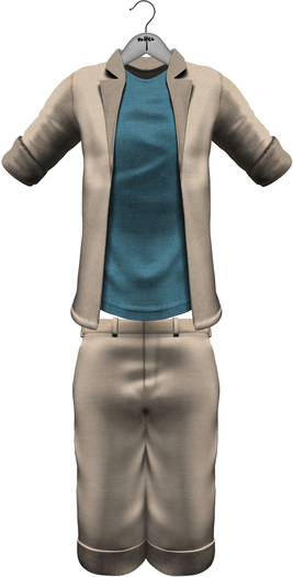 NYU - Debut, Cropped Jacket Set (Brown/Blue)