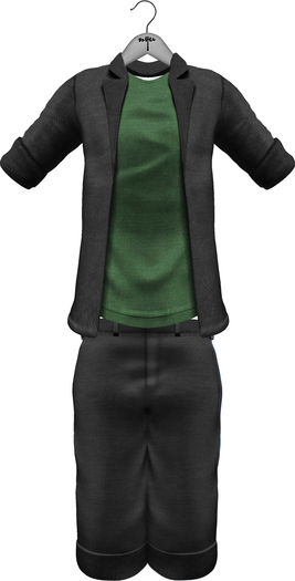 NYU - Debut, Cropped Jacket Set (Black/Green)