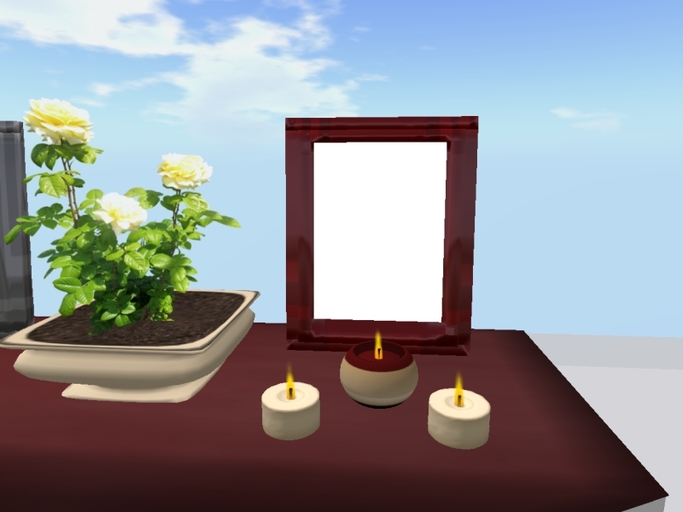 Arkad's Picture Frame w/ Candles & Potted Flexi Yellow Rose