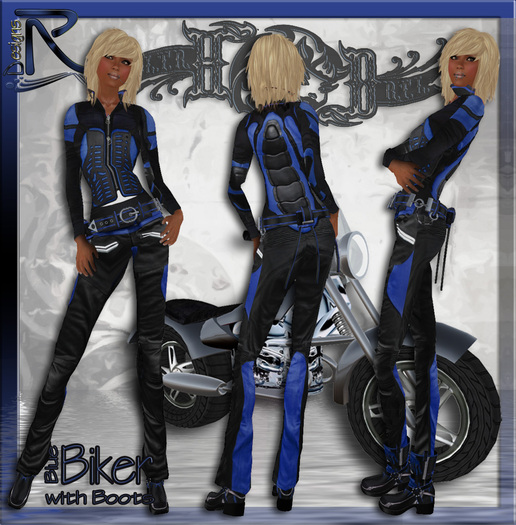 Biker2 blue with Boots - Ronjas RDesignS Collection by Ronja Pera