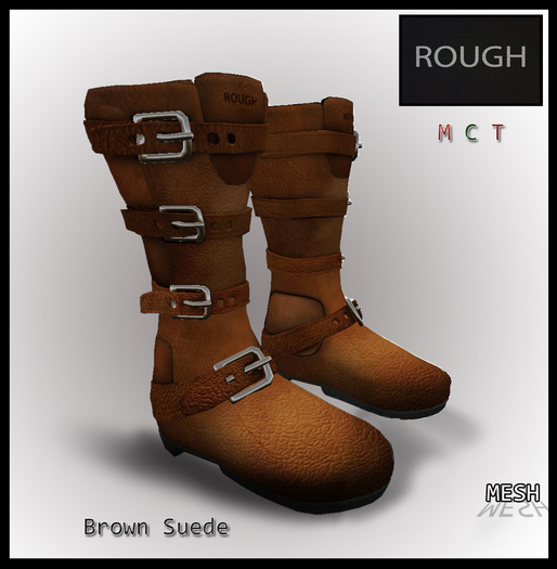 ROUGH- Brown Suede Boots (MESH)