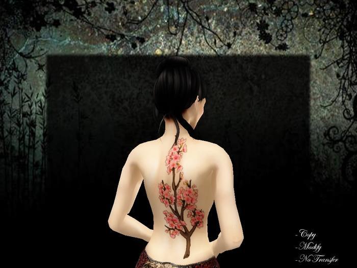 Japanese Sakura Back Tattoo
