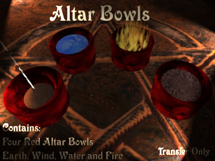 Wiccan / Pagan Altar Bowls - Red