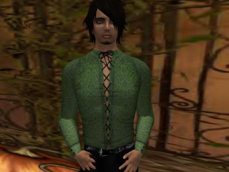 Second Life Marketplace - Men Shirt Fully Laced Green